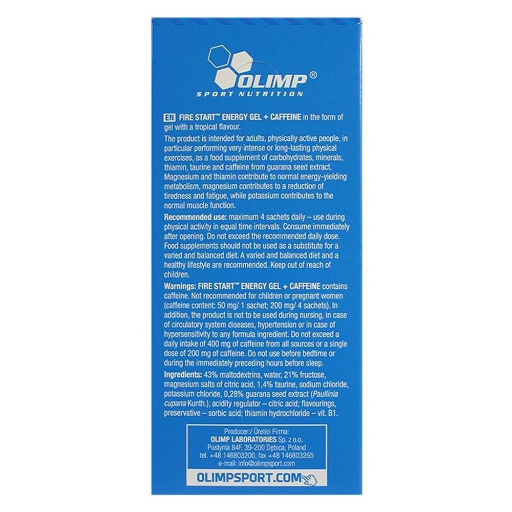Olimp Fire Start Energy Gel + Caffeine 20 Saşe