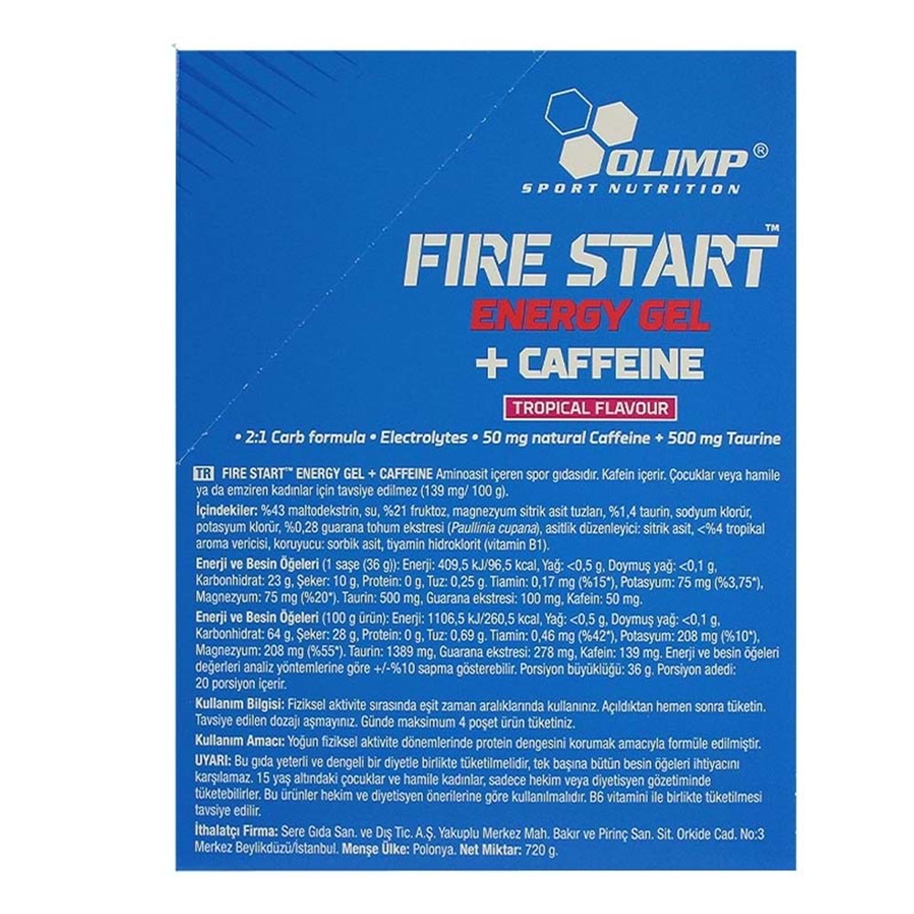 Olimp Fire Start Energy Gel + Caffeine 20 Saşe