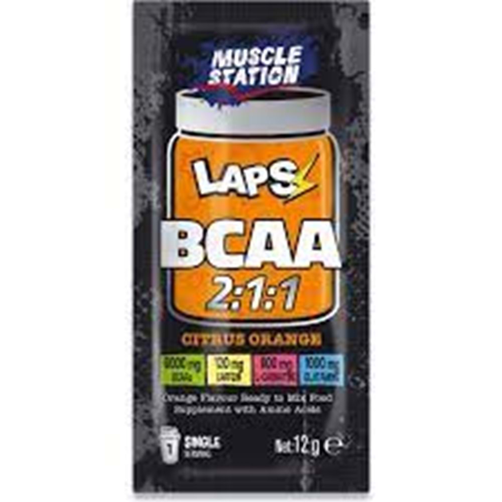 Muscle Station Laps Bcaa 1Ad. 12 Gr Portakal