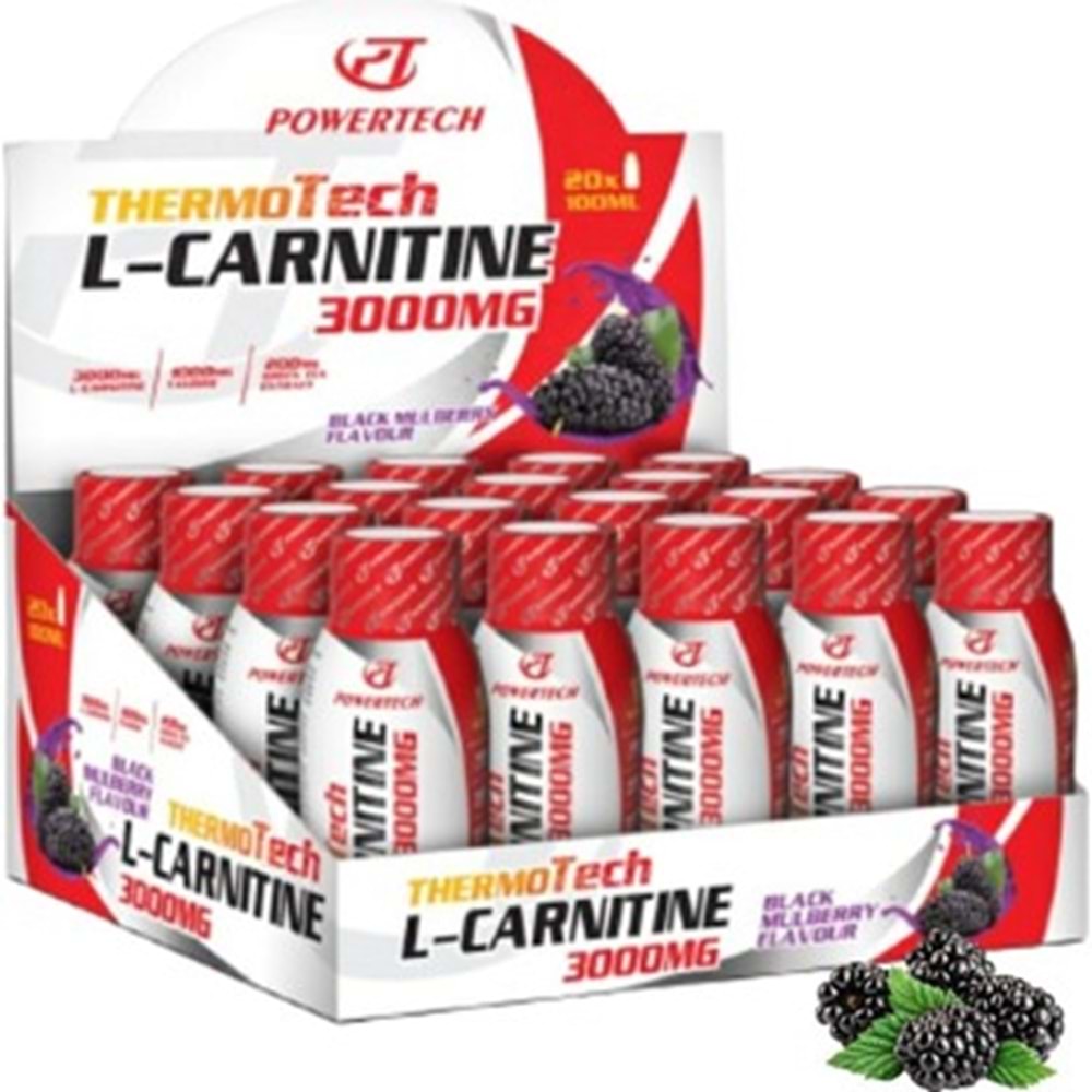PowerTech ThermoTech L-Carnitine 3000 Mg 20 Ampül Karadut Aromalı