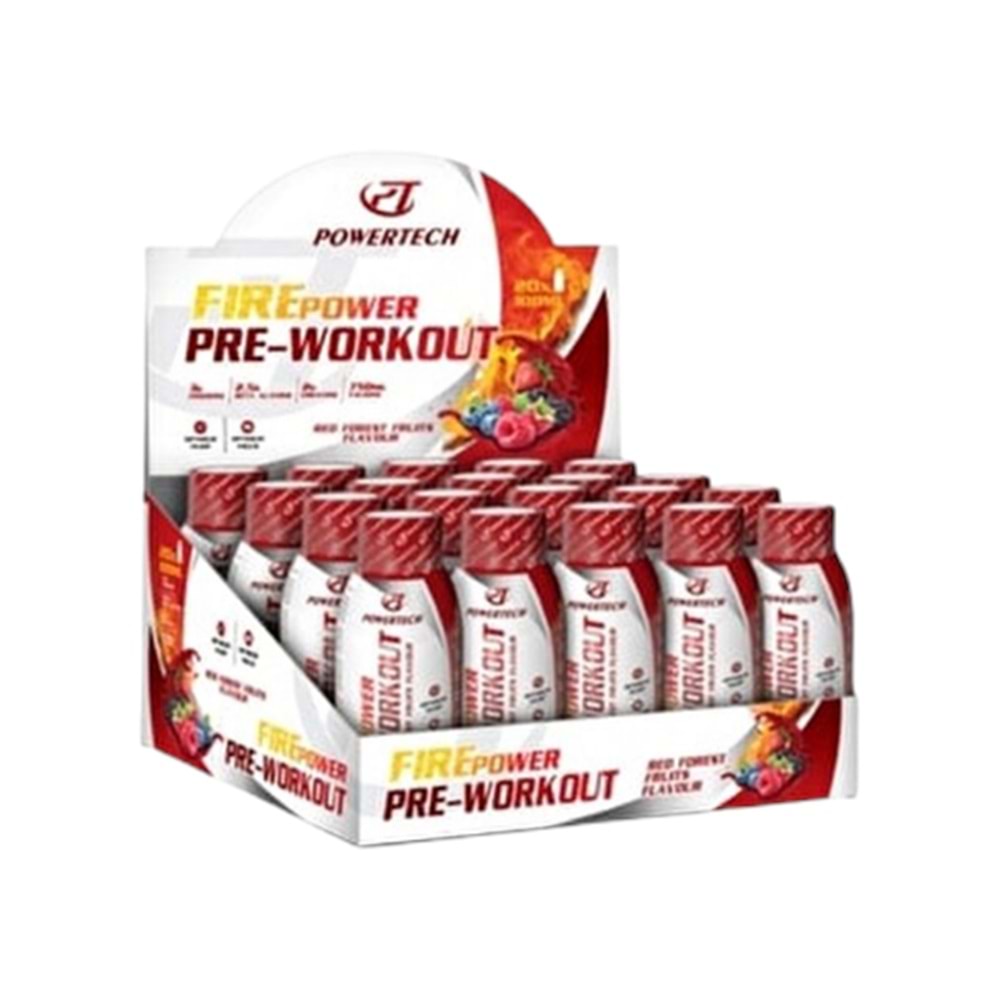PowerTech FirePower Pre-Workout 20 Shot 100 Ml Kırmızı Orman Meyve