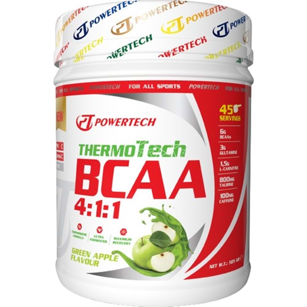 PowerTech ThermoTech Bcaa 4:1:1 585 Gr 45 Servis Yeşil Elma Aromalı