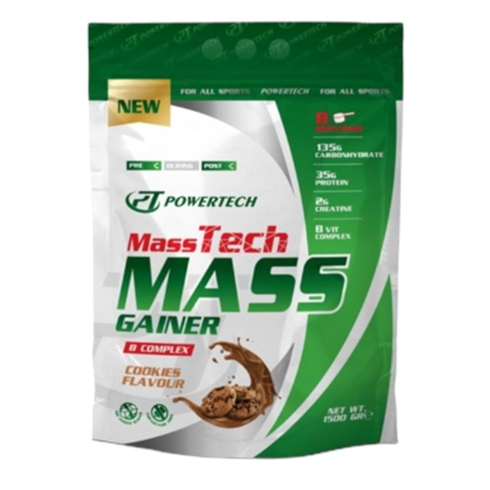 Powertech MassTech Mass Gainer 1500 Gr 8 Servis Kurabiye Aromalı