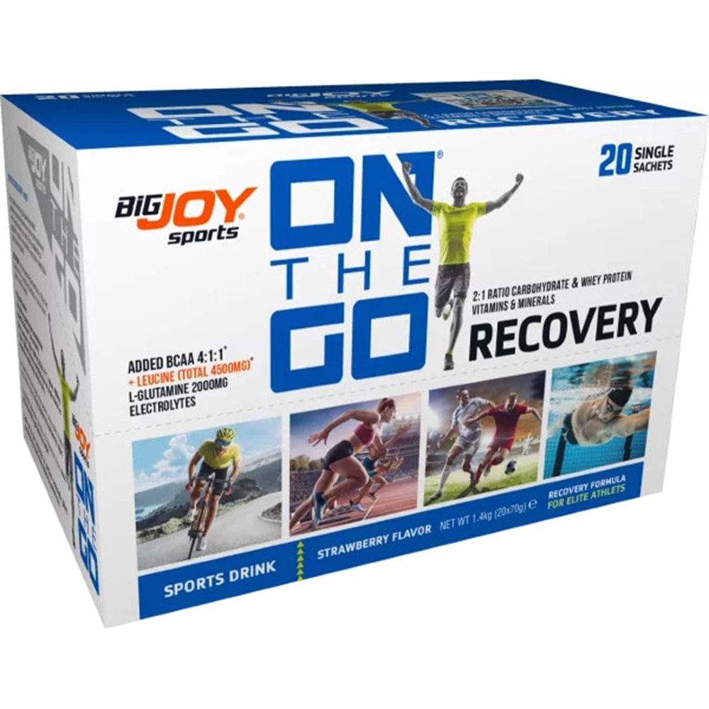 Bigjoy Sports ONTHEGO RECOVERY Sports Drink Çilek 20 x 70g