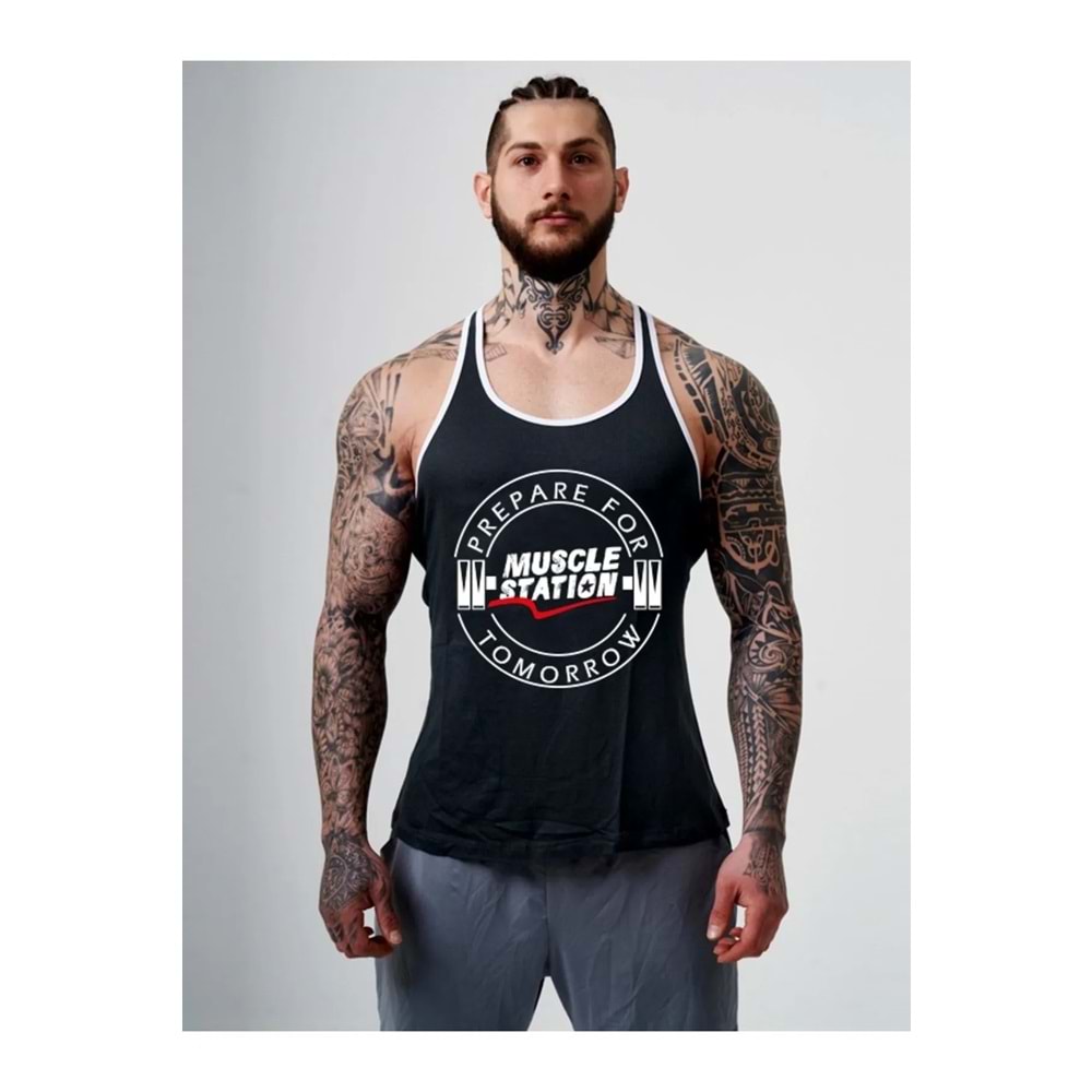 Muscle Station Antrenman atlet SİYAH PREPARE - L