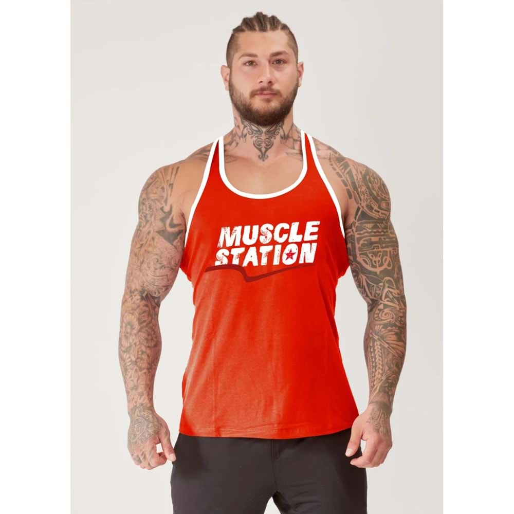 Muscle Station Fitness Antrenman Atlet KIRMIZI - XL