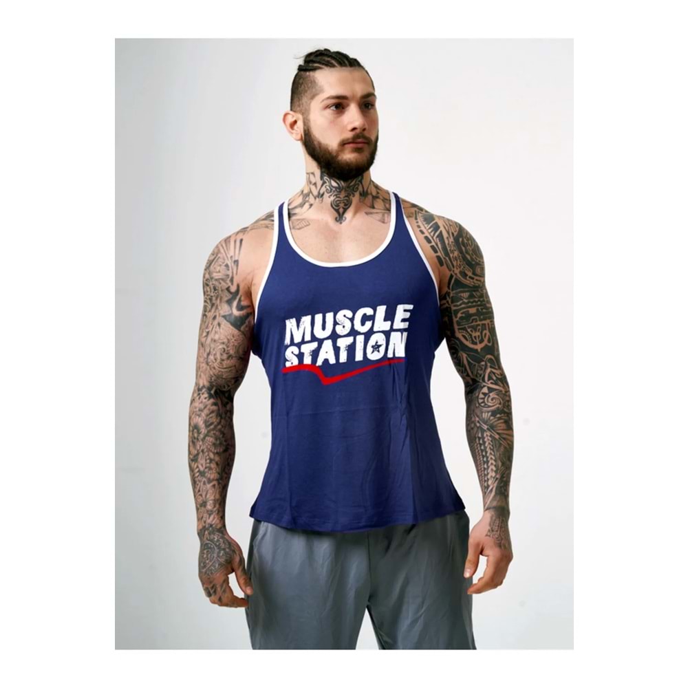 Muscle Station Fitness Antrenman Atlet - Muscle Station - LACİVERT - XL