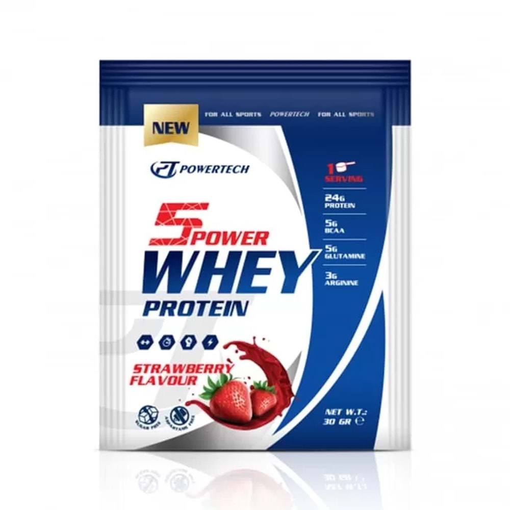 PowerTech 5Power Whey Protein 30gr1 Adet ÇİLEK