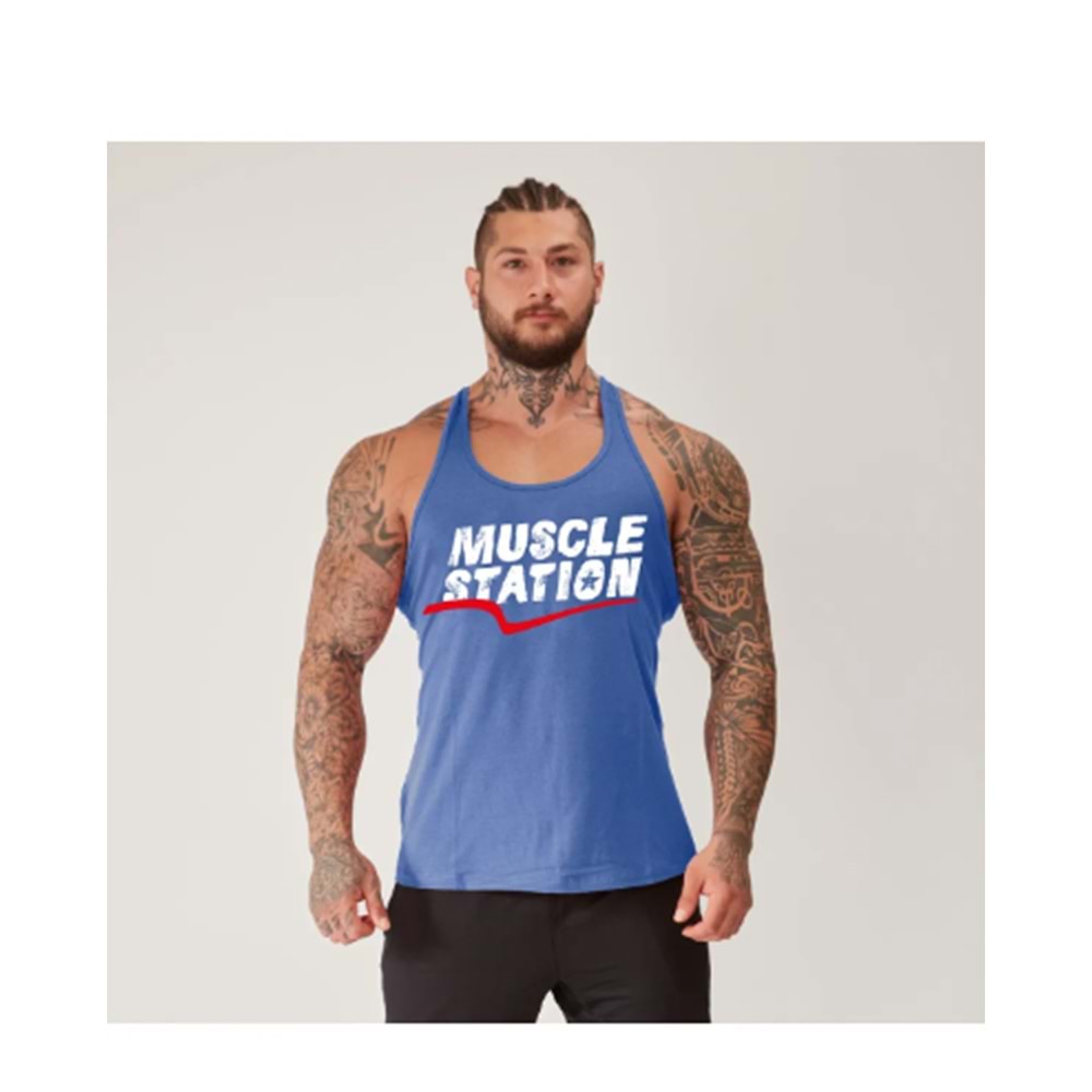 Muscle Station Gymbro Atlet - SOFT MAVİ - XL