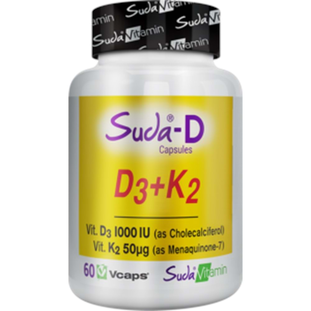 Suda Vitamin D3+K2 60 Bitkisel Kapsül