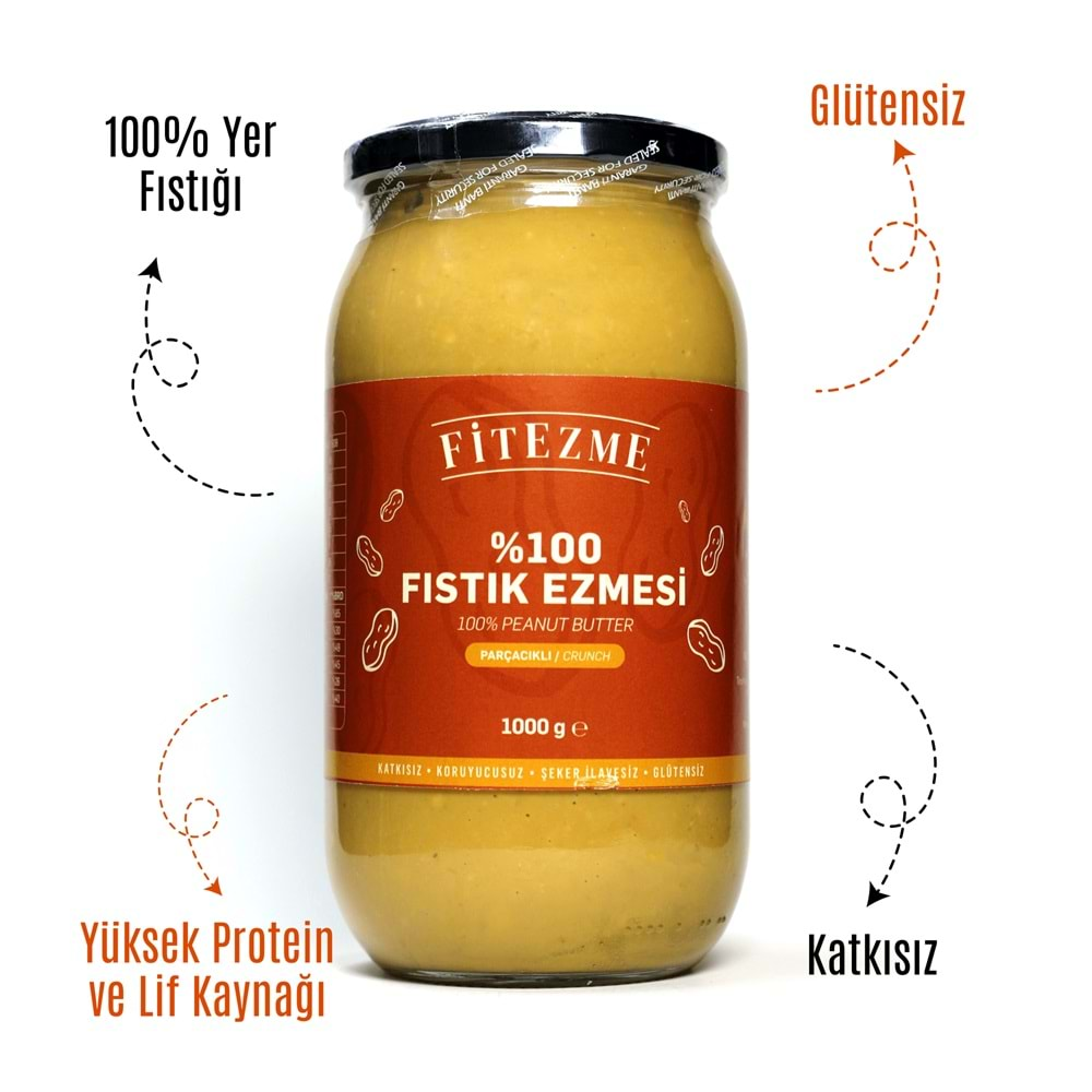 FİTEZME %100 Fıstık Ezmesi Parçacıklı 1000g