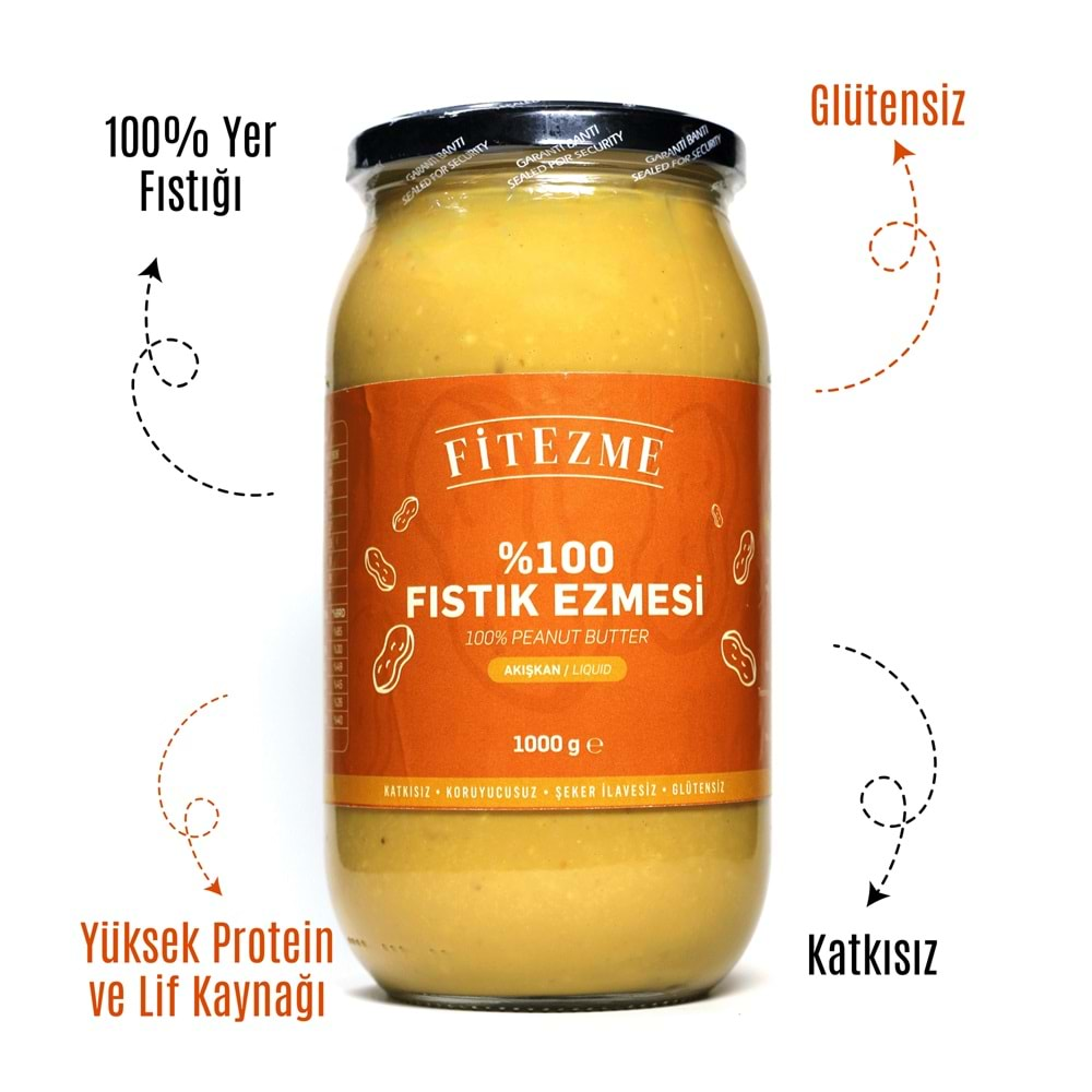 FİTEZME %100 Fıstık Ezmesi Akışkan 1000g