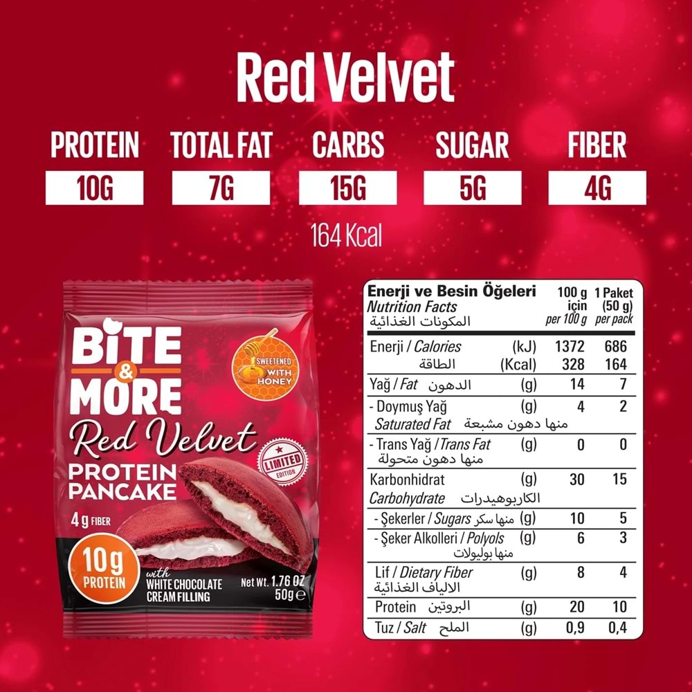 Bite More Protein Pancake 50 Gr x 12 Ad Red Valvet