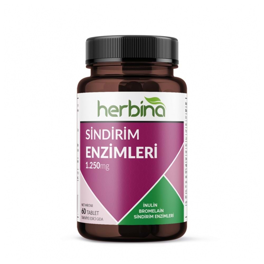 HERBİNA Sindirim Enzimleri (Bromelain-Lipaz-Proteaz) 60 Tablet