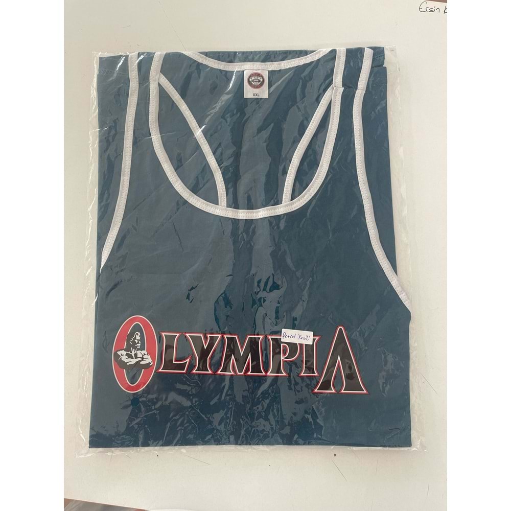 OLYMPIA Baskılı Erkek Fitness Sporcu Atleti