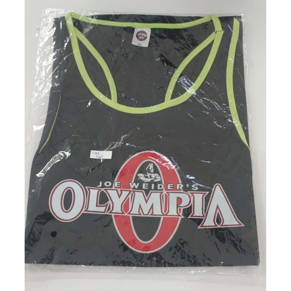 Joe Weıders OLYMPIA Baskılı Erkek Fitness Sporcu Atleti - SİYAH - M