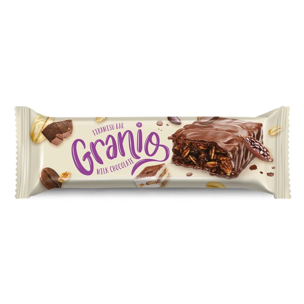 GRANIO Çikolatalı Tiramisu & Bisküvili Bar 24 x 40 Gr