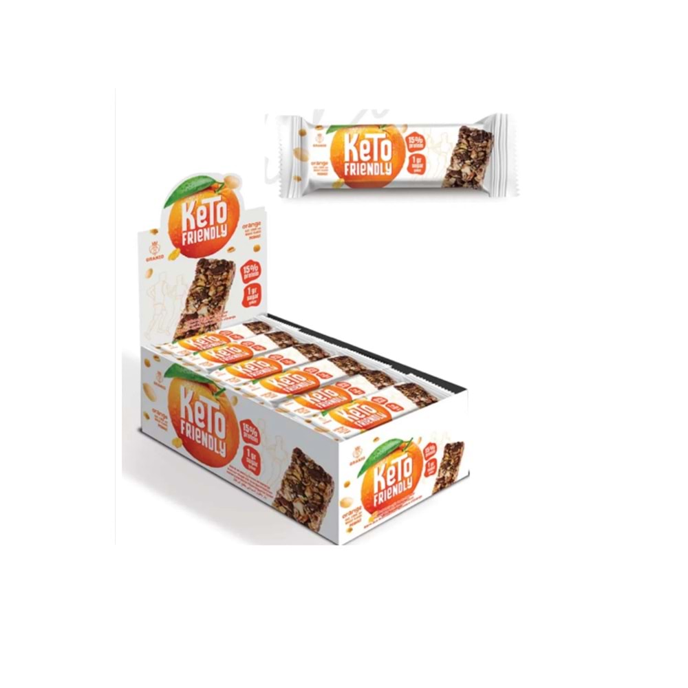 GRANIO Keto Portakallı Cevizli Yer Fıstıklı Bar 30 gr