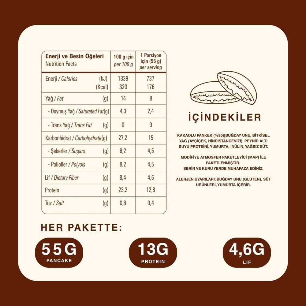 Bite More Protein Pancake 50 Gr Dauble Çikolata