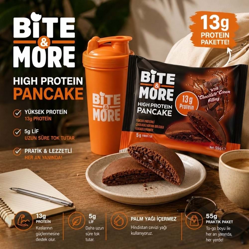 Bite More Protein Pancake 50 Gr Dauble Çikolata