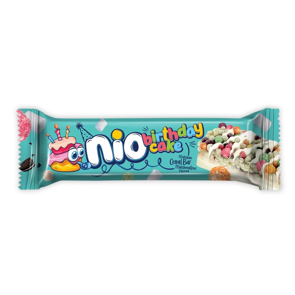 GRANIO NIO birthday cake Marshmallowlu Bar 24 x 40 Gr