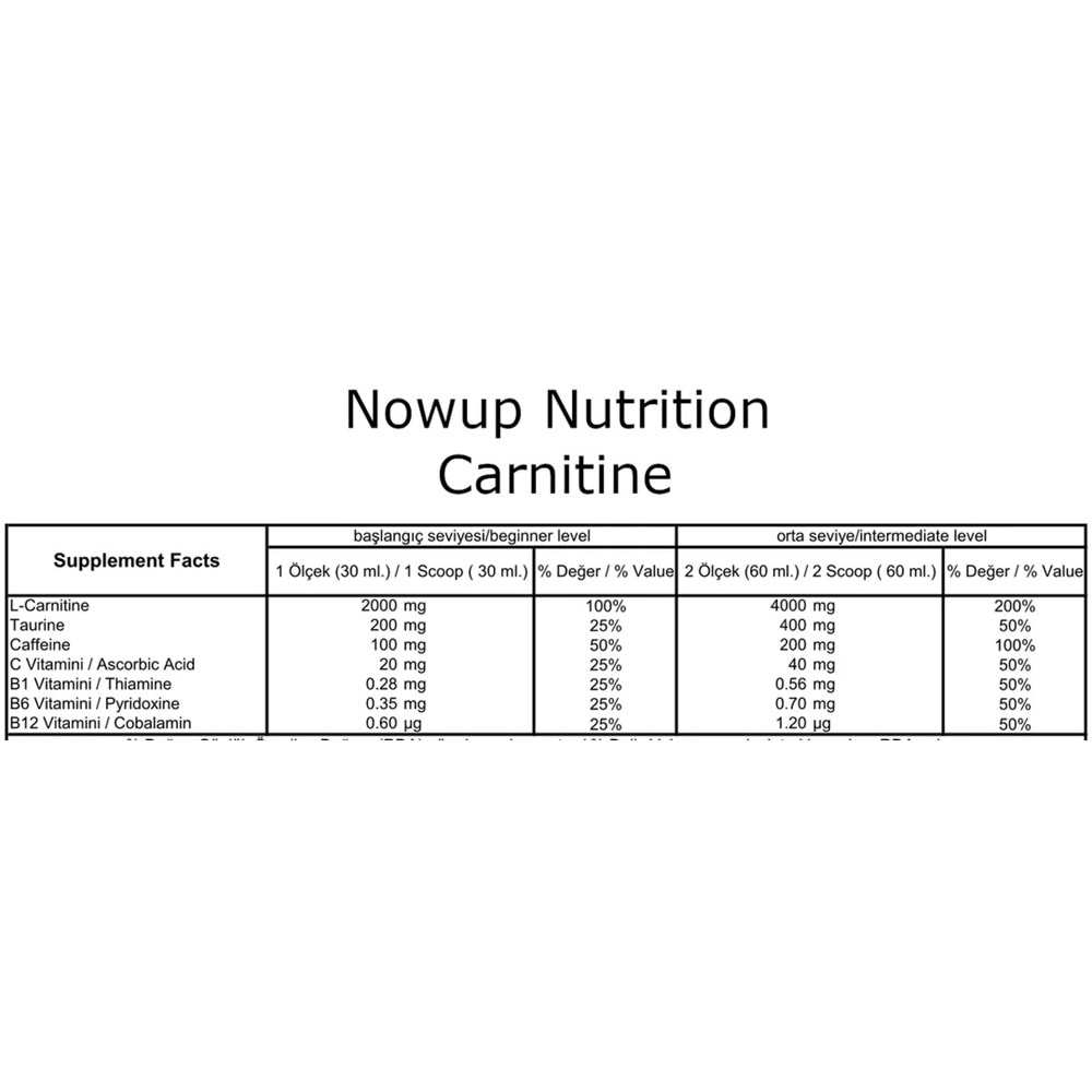 NOW UP L-CARNITINE 20 Ad. x 25 ML Limon