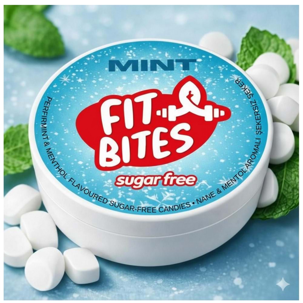 Fit Bites Mint Şekersiz 1 Kutu x 50 Mint Nane & Mentol