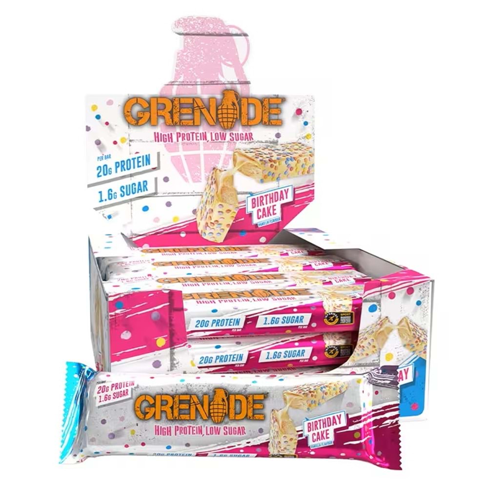 Grenade Protein Bar 60 Gr x 12 Adet Bırthday Cake