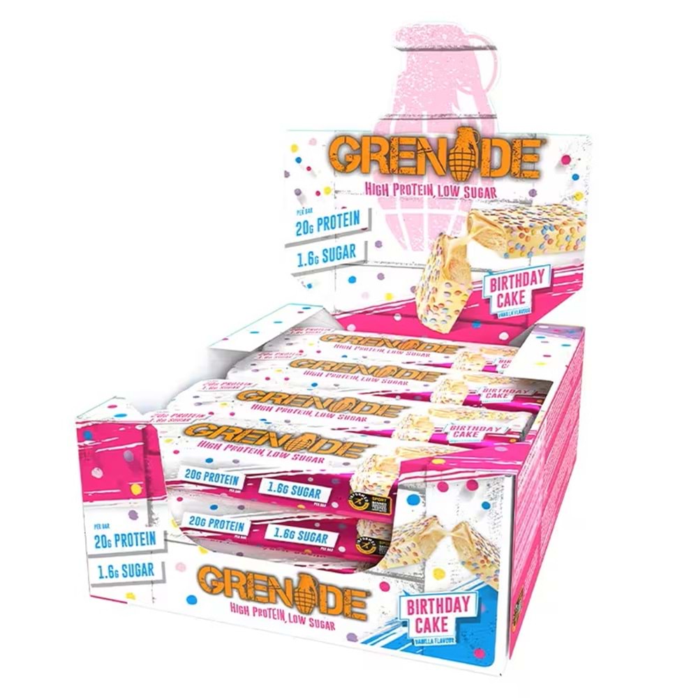 Grenade Protein Bar 60 Gr x 12 Adet Bırthday Cake