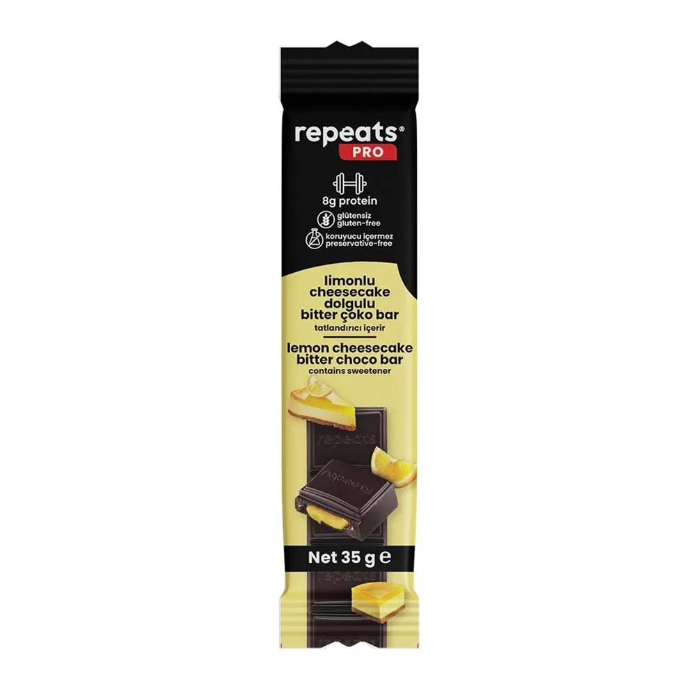 repeats Proteinli Limonlu Cheesecake Çoko Bar 35gr X 1 Adet