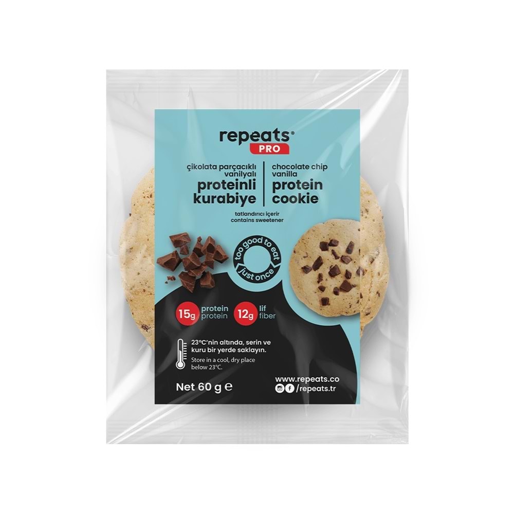 repeats proteinli kurabiye Vanilyalı 60g x 1 Adet