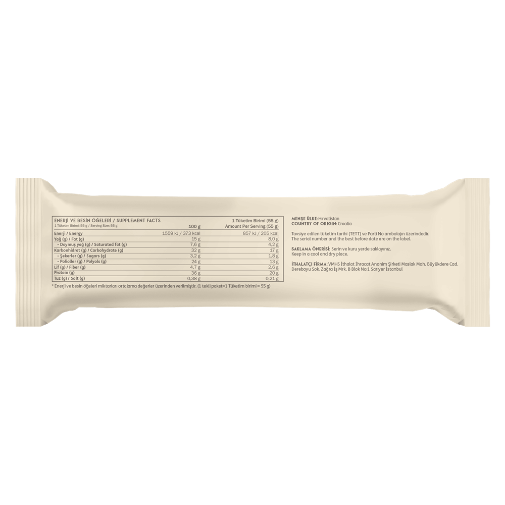 Clean Powders Deluxe Protein Bar 55 G x 1 ADET Beyaz Çikolata Kurabiye
