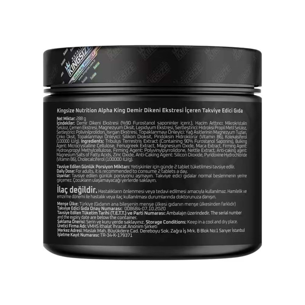 Kingsize Nutrition Alpha King 180 Tablet