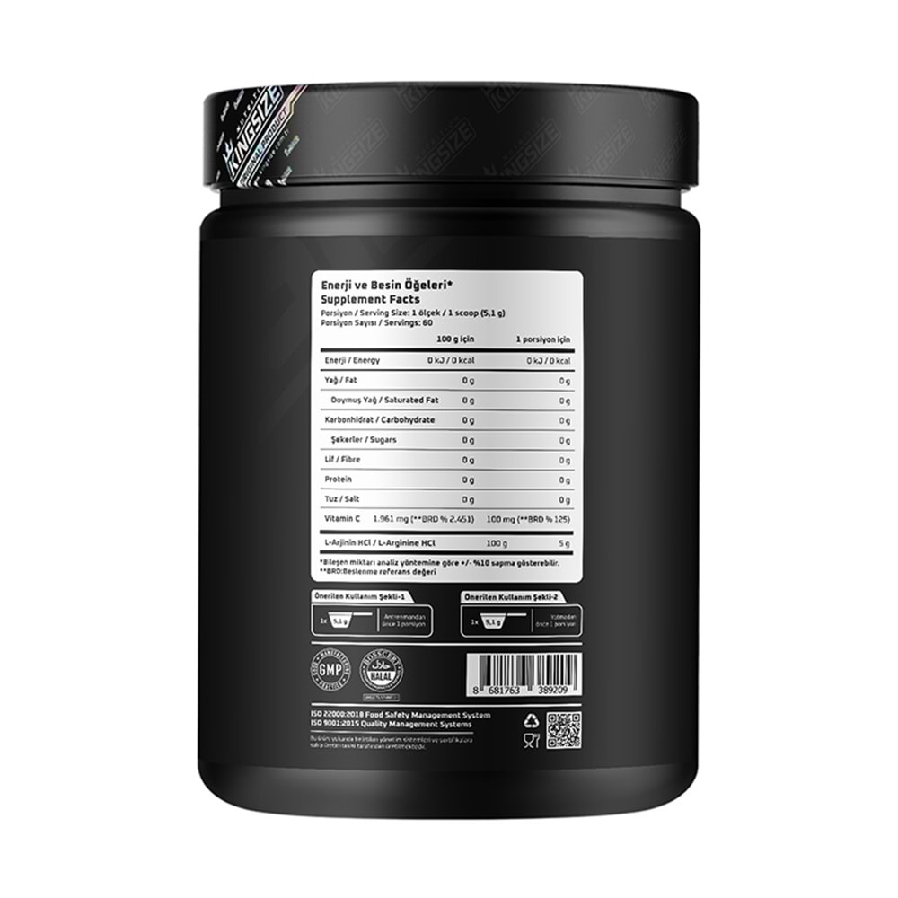 Kingsize Nutrition Arginine Powder AROMASIZ 306 G