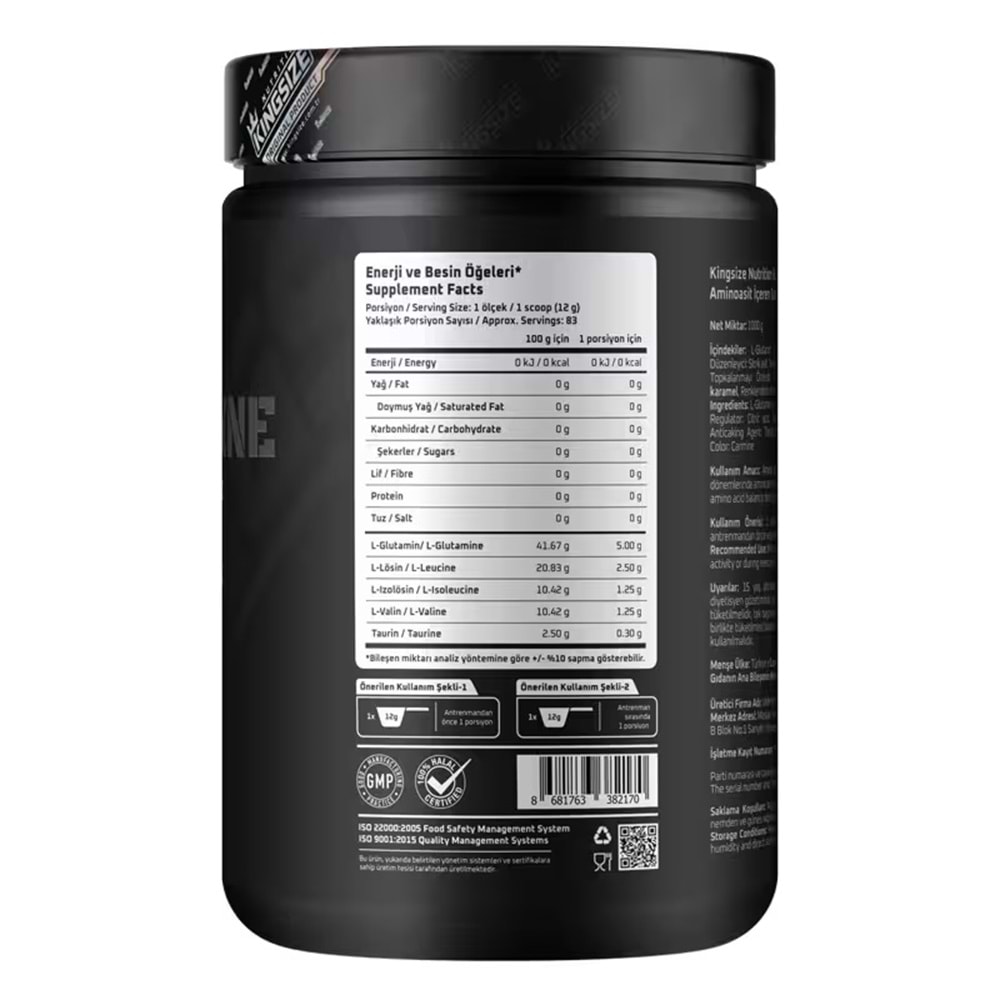 Kingsize Nutrition BCAA + Glutamine Powder Karpuz 1000 G