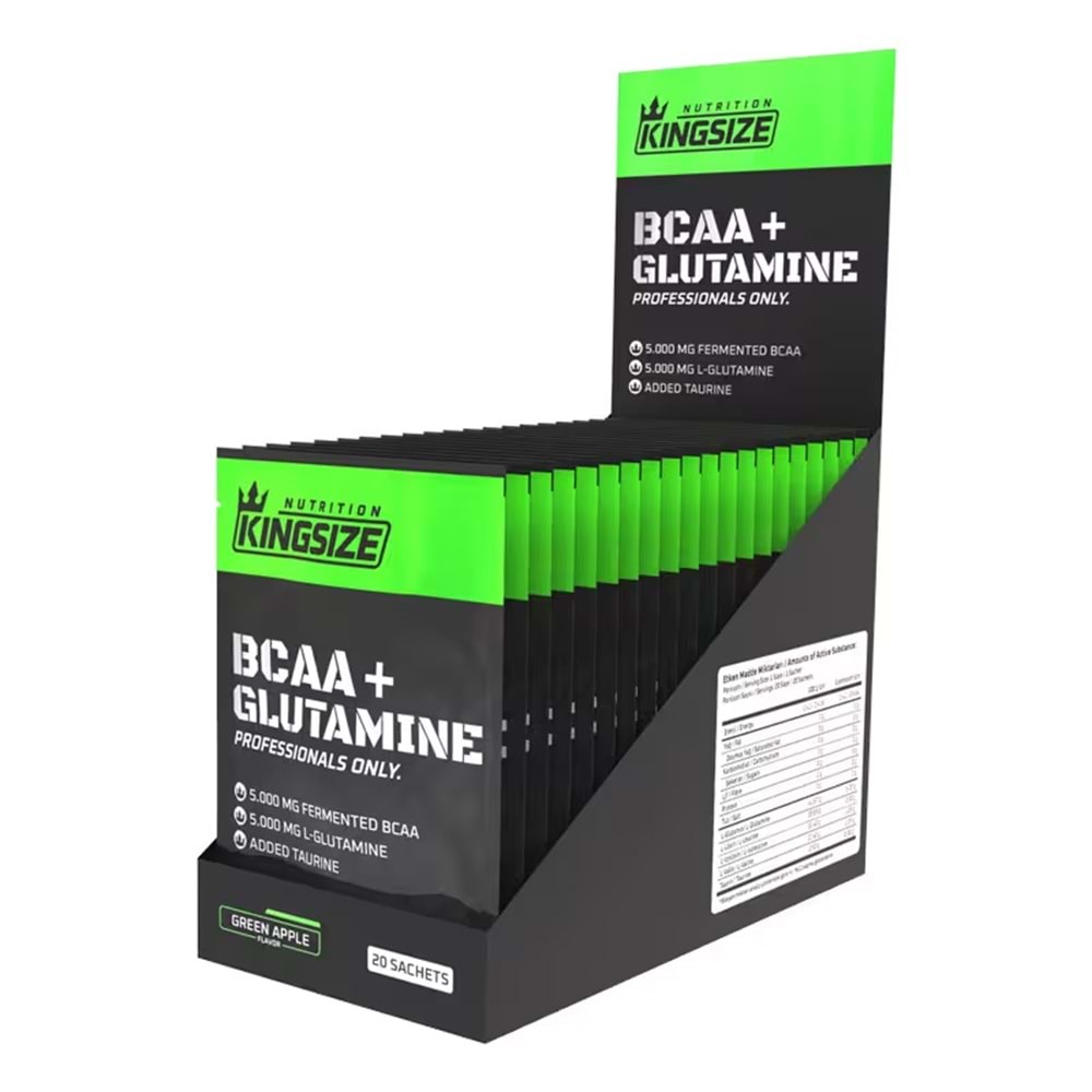 Kingsize Nutrition BCAA + Glutamine Powder Y.Elma 20 Saşe