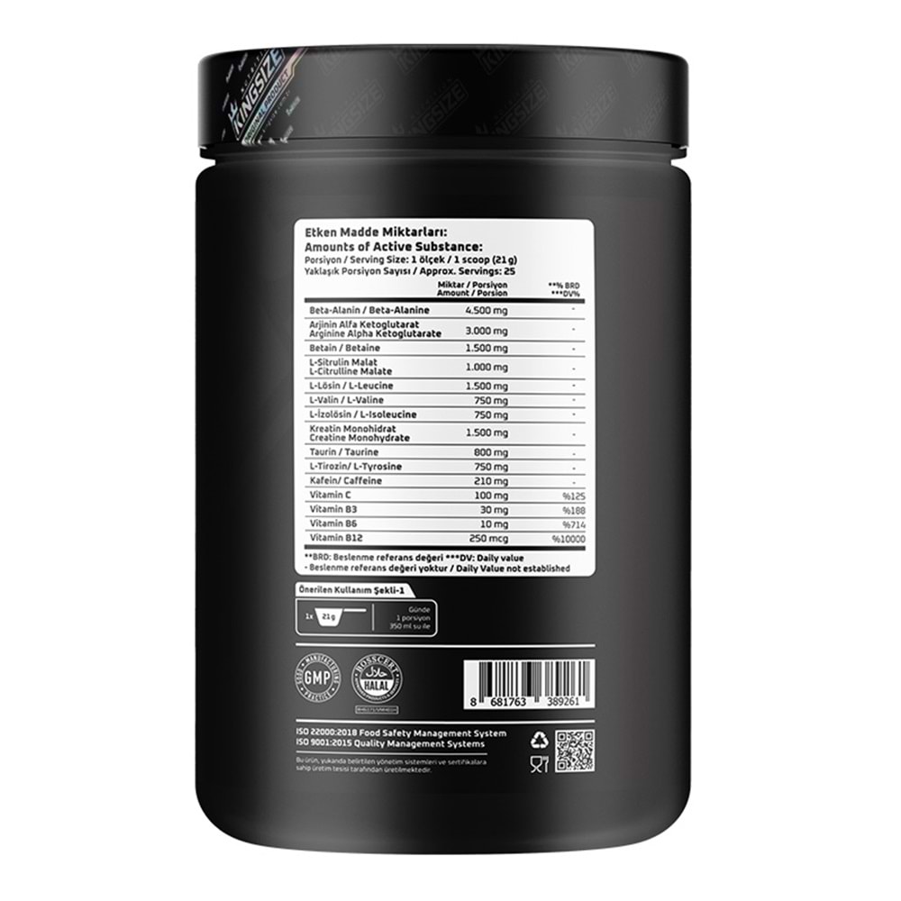 Kingsize Nutrition Beast Mode Kırmızı Meyveler 525 G