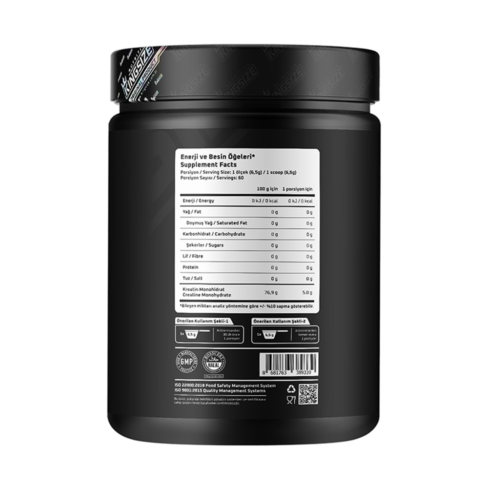 Kingsize Nutrition Creatine Powder Tropikal Meyve 390 G