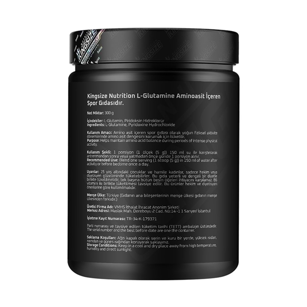 Kingsize Nutrition Glutamine Powder Aromasız 300 G