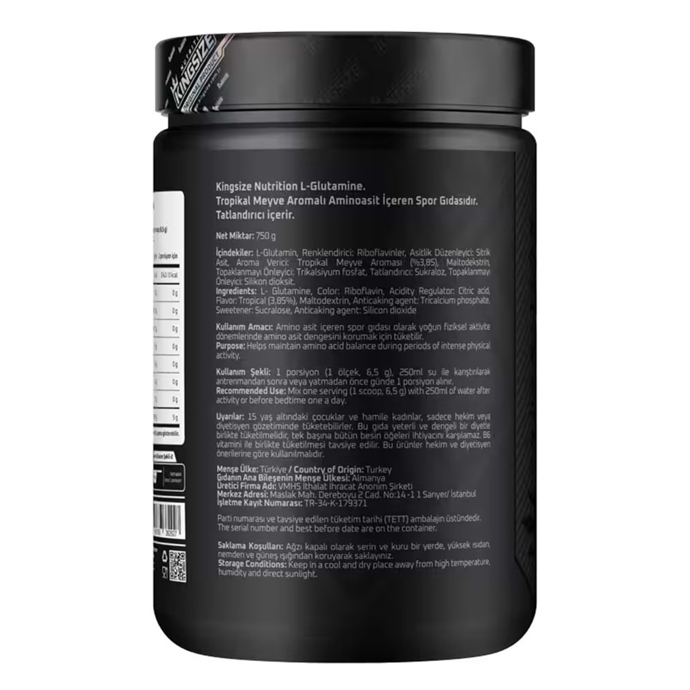 Kingsize Nutrition Glutamine Powder Tropical Meyve 750 G