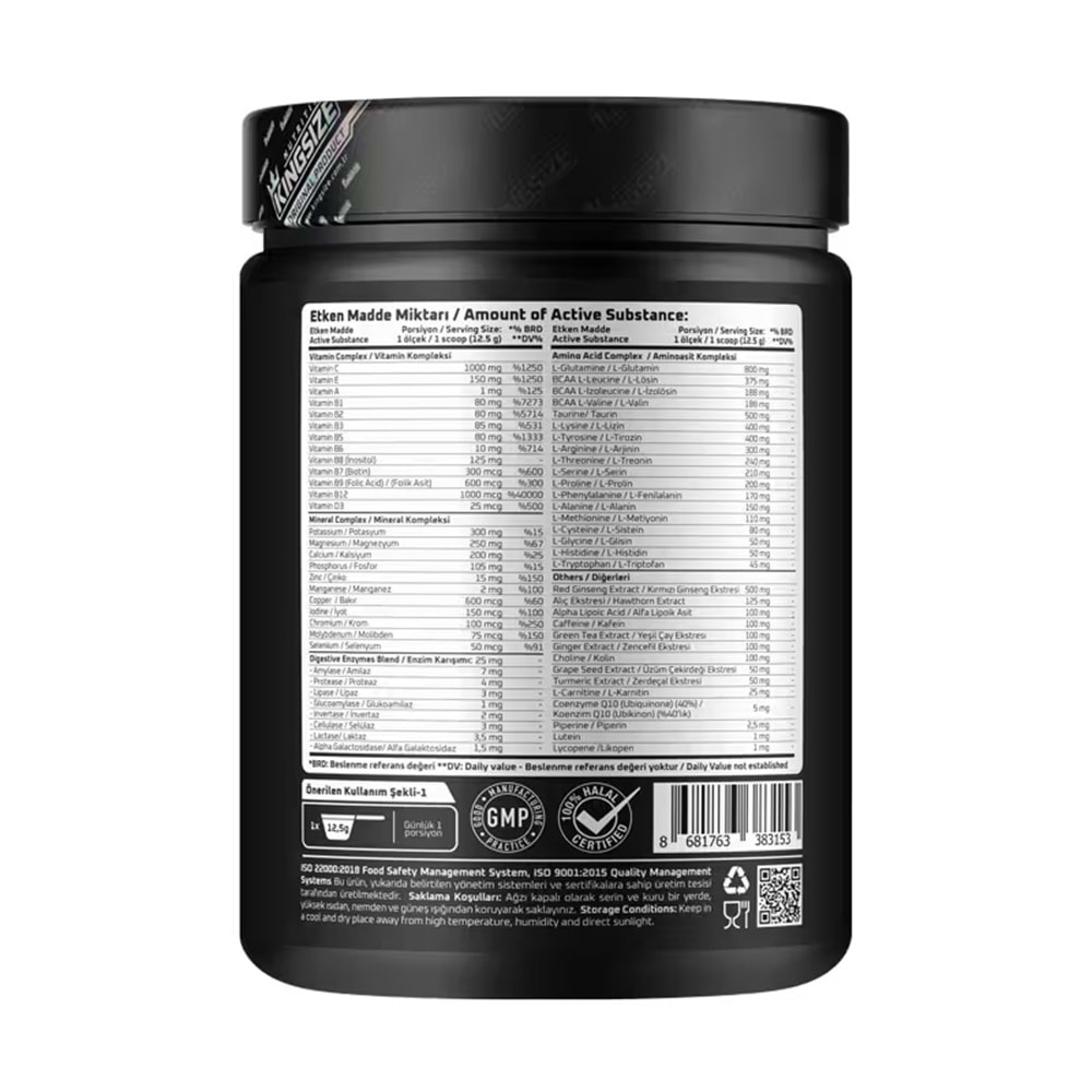 Kingsize Nutrition Monster Pak Portakal 500 G