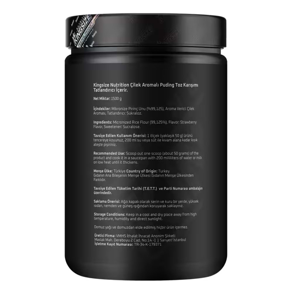 Kingsize Nutrition Rice Pudding Çilek 1500 G