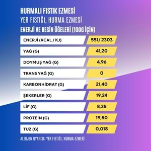 FİTEZME Hurmalı Fıstık Ezmesi 1000g