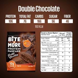 Bite More Protein Pancake 50 Gr x 12 Ad Double Çikolata