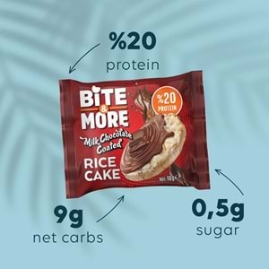 Bite More Proteinli Pirinç Patlağı 18 Gr x 24 Ad Sütlü Çikolata Kaplı