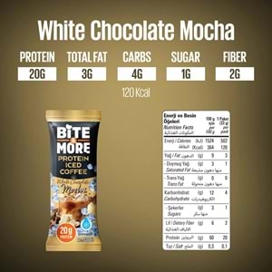 Bite More Proteinli Soğuk Kahve 33g x 10 adet White Chocolate Mocha