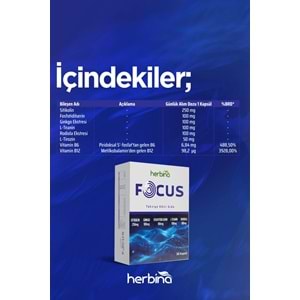 HERBİNA focus sitikolin 30 kapsul