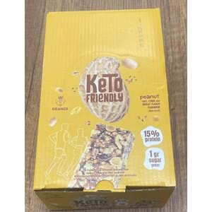 GRANIO Keto Frriendly Yer Fıstıklı Chia ve Keten Tohumlu Bar 24 x 40 Gr