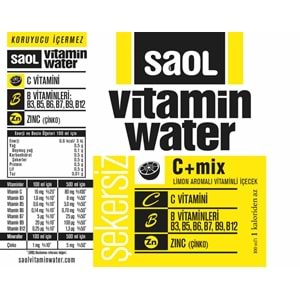 SAOL VİTAMİN WATER C+ MIX LİMON 500 Ml
