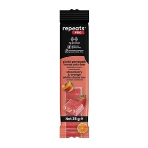 repeats Proteinli Çilekli Portakallı Beyaz Çoko Bar 35gr X 1 Adet